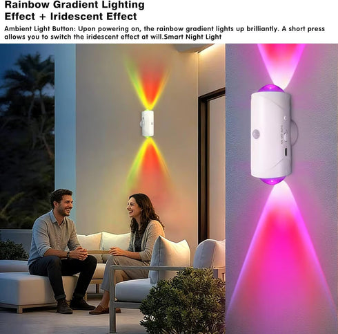 NINE SQUARE EGOU 1500mAh 2 pack) LED Wireless Wall Sconce with Color Changing, Motion Sensor Light Indoor, Rechargeable