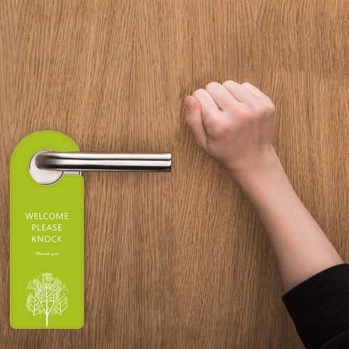 Do Not Disturb Door Hanger Sign, Please Do Not Disturb Door Knob Sign for Office, Home, Clinic, 2 Pack (Grey and Green)