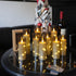 Set 12 Da by Flameless Candles with Recessed String Light, Battery Operated Candles, Acrylic LED Pillar Candles