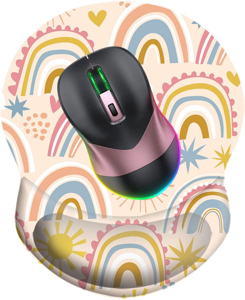 Non Slip Rubber Base Wrist Support Mouse Pad 8.75in X 7.5in Small Desktop Notebook Mouse Mat for Home Office (Adorable