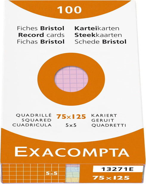 Exacompta Index Cards, 3X5 Inch, 100 Pack