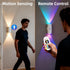 Generic 4 Pack 1200mAh Dimmable, Rechargeable Dynamic RGB LED Wall Lamp, Motion-Sensing Step Lights with Remote