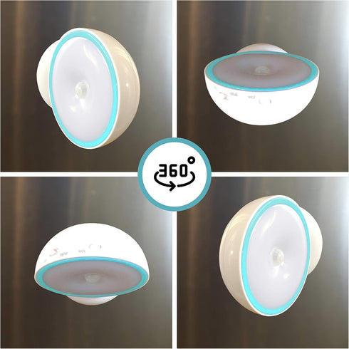 360 Closets, Cruise On Motion-Activated Battery LED Light with Magnetic Base, Rotating Night Lamp for Bathrooms