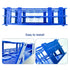 3 Packs Plastic Test Tube Rack, 24 Holes Lab Holder for 25mm Test Tubes, Blue, Detachable