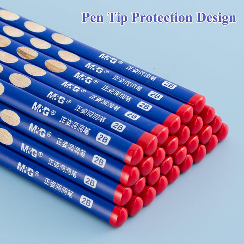 M&G 50 Pcs Triangular Pencils for Kids, 2B Graphite Wood Pencils with Smooth Writing for School, Office