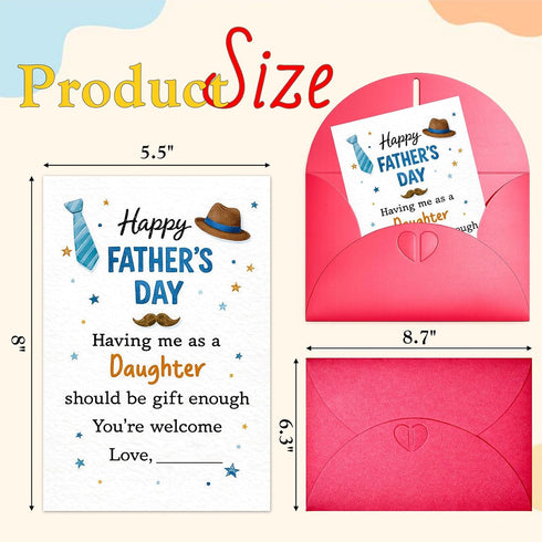 Funny Fathers Day Card for Dad from Daughter Personalized Fathers Day Card Gifts for Papa Dad from Sweet Heart Daughter