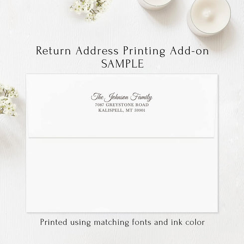 5.5x4.25 White Floral Cherry Blossom Sympathy Thank You Cards, Funeral Thank You Cards, Personalized Bereavement Notes