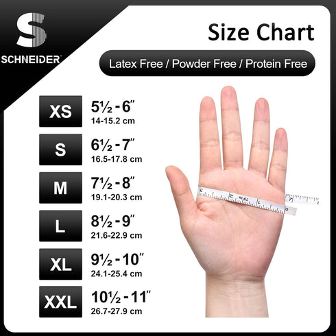 Schneider Nitrile Exam Gloves, Large, 200-ct Box, 4-mil, Black Disposable Gloves, Latex-Free, Food Safe
