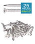 25pcs #14 x 1-1/2" Stainless Flat Head Phillips Self Drilling Screws, 410 Stainless Steel Full Thread Sheet Metal Tek Wood to Metal Screws