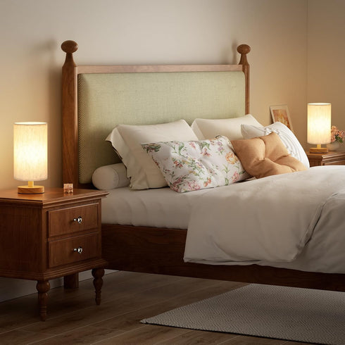 Set 2 3000K A15 Set 2, 9" Fenmzee Small Lamps of - Inline Control, Bedside Table Lamp for Bedroom with LED Blub, Easy