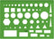 Westcott T-816 All-Purpose Technical Drawing Template, Green, 4.5 by 6 in, Plastic Shape Tool