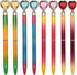 Maydahui 20PCS Colorful Heart Shaped Ballpoint Pens Retractable Bling Rhinestones Black Ink for Girls School Office
