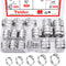 Twidec 48PCS PEX Cinch Clamps Kit, 5 Sizes, Stainless Steel Crimp Rings, Single Ear Hose Clamps for Pipe Fitting