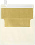 LUXPaper A2 Foil Lined Invitation Envelopes | Peel & Press | Natural w/Gold LUX Lining | 50 Qty