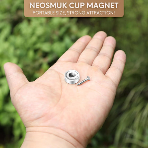 Screws,22lbs+ Countersunk 5 Pack Neosmuk Magnets with Heavy Duty Rare Earth Neodymium Mounting Magnets with Holes