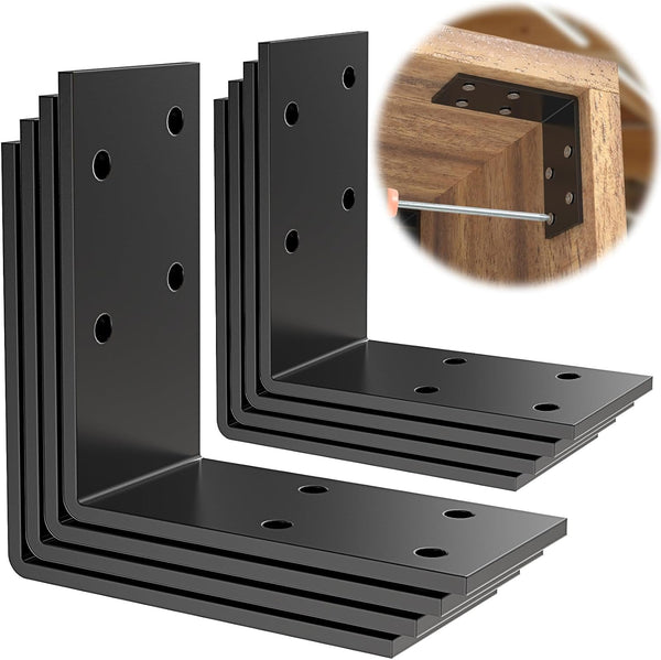KOMOHOM 1.5x3x3 Inch Galvanized L Bracket, 8PCS 90 Degree Angle Bracket for Shelf,