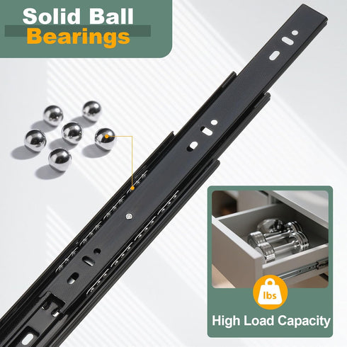 13 1.5 Inch 2Pcs PATIKIL x Drawer Slides, Steel Full Extension Ball Bearing Side Mounted Rails with Mounting Screws