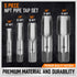HORUSDY 5-Piece NPT Pipe Tap Set, Includes Sizes 1/8", 1/4", 3/8", 1/2", and 3/4"
