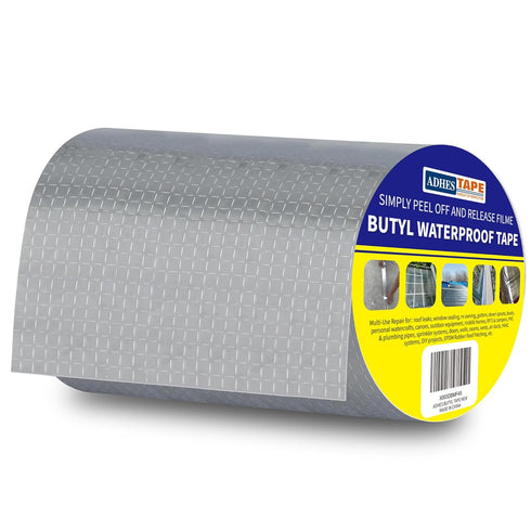 ADHES Butyl Tape Waterproof Aluminum Foil Tape 150mm x 5m for RV Repair, Window, Boat and Pipe Sealing