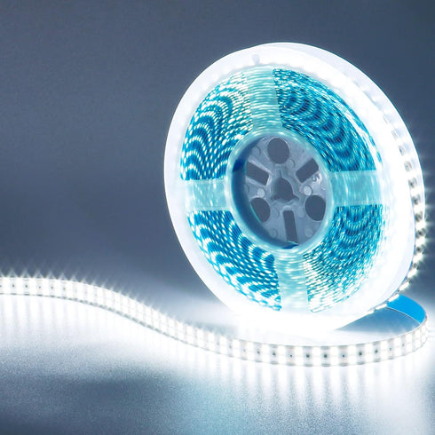 24V 32.8ft/10M 6000K 2400LEDs 2835SMD 160W 11000LM IP20 Double Row LED Strip Light Cool White High Brightness