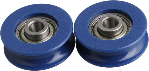CNBTR 3mm Depth U-Type Blue Plastic Bearing Guide Pulley Wheel 6mm Width for Max-Load 26kg Pack of 4