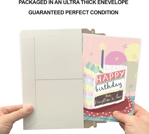 Prime Greetings Daughter In Law Birthday Card, Eco-Friendly, Thick Card Stock, 5in x 7.75in, Made in America,