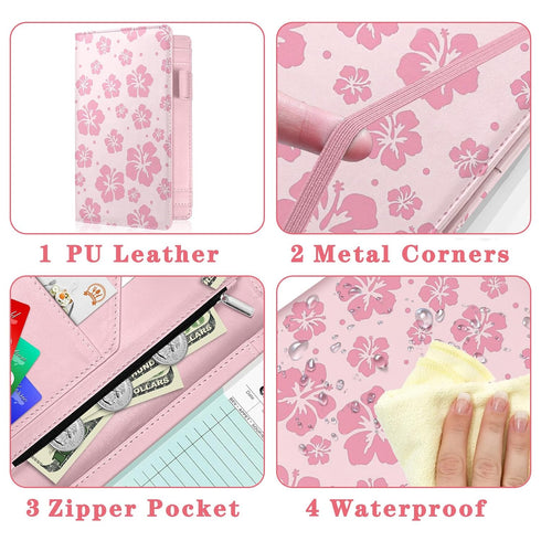YeeCASE Pink Server Book, Fits Waitress Server Apron, Receipt Holder, Guest Book Perfectly,Waitress Server Accessories