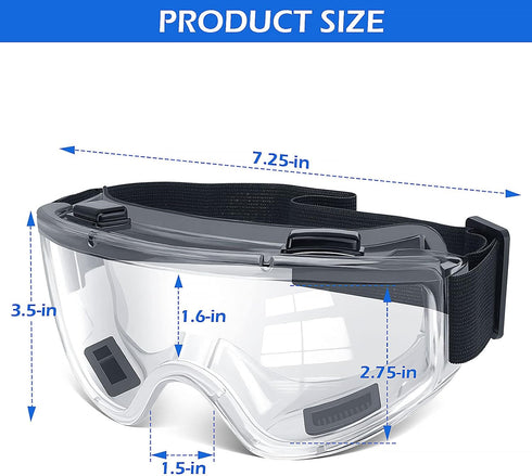 6 Pack Safety Goggles, ANSI Z87.1 Anti-Fog Protective Glasses for Men Women Eye Protection