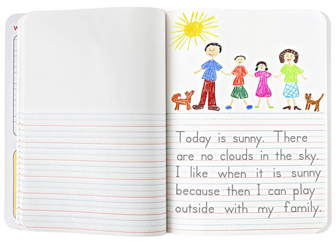 Mead Primary Journal Kindergarten Writing Tablet, 2 Pack of BLUE Composition Notebooks, 100 Sheets (200 Pages), Grades