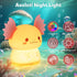 ollycasa Dimmable 3 Axolotl Night Light for Kids, Rechargeable Bedroom Bedside Lamp, Night Lamp for Kids Room, Nursery