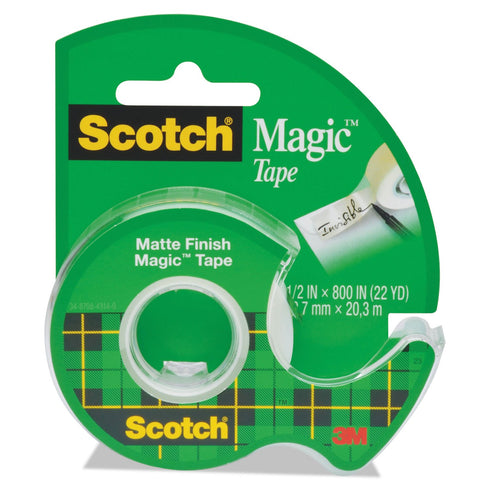 Scotch 119 Magic Tape with Handheld Dispenser, 1/2-Inch x 800-Inch, Clear