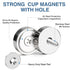 MIKEDE Magnets with Hole, 40LB Strong Rare Earth Magnets for Wall Mounting, Neodymium Cup Magnets, 10 Pack
