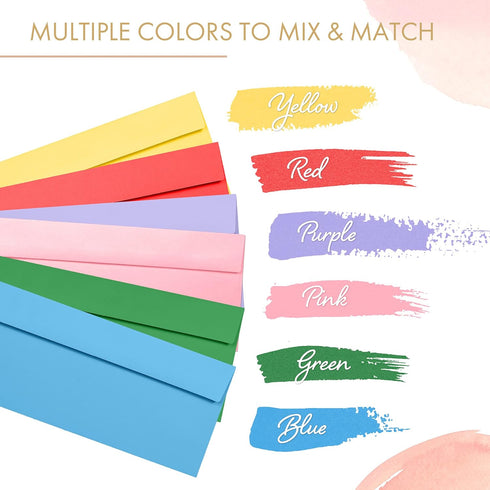 Business Envelopes, 120-Pack #10 Envelopes, 4 1/8 x 9 1/2 Inches, Available in 6 Colors