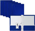 Better Office Products 25-Pack Glossy Blue File Folders, 8.5 x 11-Inch, Letter Size with 3 Metal Prongs