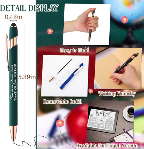 Kosiz 50 Pcs Teacher Appreciation Gifts, Metal Screen Touch Stylus Pens for Teachers