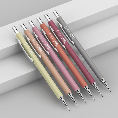 Mr. Pen Mechanical Pencil Set with Lead and Erasers Refills - 6 Pack, Boho Theme, 0.5mm & 0.7mm Pastel Pencils