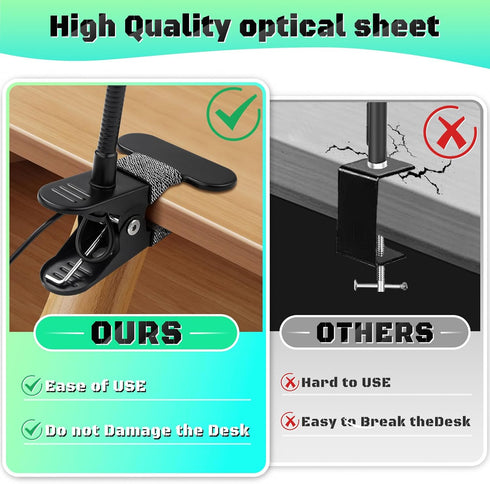 10X Magnifying Glass with Light, 48 LED Desk Magnifier with Clamp, Dimmable 3 Modes Magnifying LED Lamp for Crafts, DIY