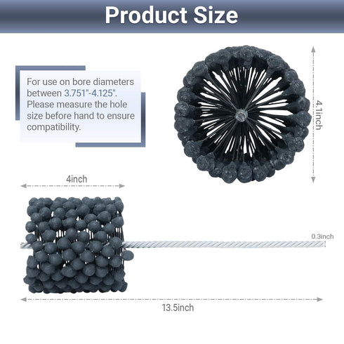 FIMXSD 240 4-1/8" (105mm) 3.751"- 4.125", (4.13" (105mm)) Cylinder Hone, Grit Silicon Carbide, Diameter for Hole