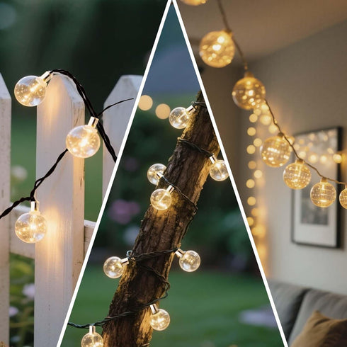 55.5FT 100LED Solar String Lights Outdoor Waterproof, Crystal Ball Fairy String Lights for Garden, Patio, Camping Decor