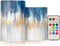 BOESI Abstract Oil Painting in Blue Flameless Candles Color Changing LED Candles with