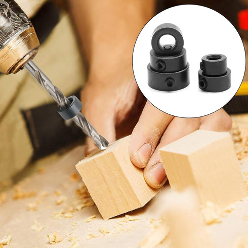 8Pcs Drill Bit Depth Stop Collar Set - Includes 1/8", 5/32", 13/64", 15/64", 5/16", 25/64", 15/32", 5/8"