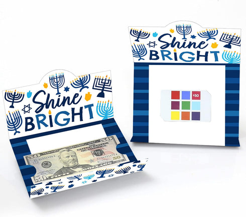 Set 8 Big Dot of Happiness Hanukkah Menorah - Chanukah Holiday Party Money And Gift Card Holders