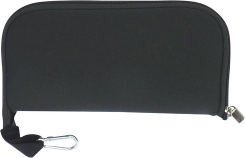 Travel Mouse Case Electronics Organizer Bag, Pouch with Extra Rolled Up Travel Mouse Pad, Solid Black
