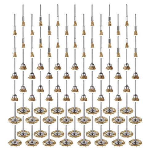 90 Pcs Wire Brushes Set, Rocaris Brass Wire Wheels Pen Brushes Kit Accessories for Rotary Tool