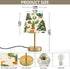 (Bulb Included),7.9x12.6in Table Lamp Christmas Cactus Trees Pattern Desk Lamp with Fabric Shade Tablelamp for Bedroom