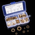 Brass Flat Washer Gasket Kit, 210 Pieces Assortment for M3, M4, M5, M6, M8, M10, M12 Screws and Bolts