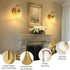 1-Light Hallway(E26) Gold Wall Sconce,Bathroom Sconces Brass Modern Wall Light Fixture with Clear Glass Shade,Indoor