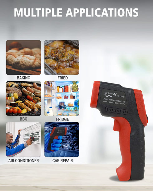 Wintact Infrared Thermometer Temperature Gun, Non-Contact Digital Laser Heat Temp Gun for Kitchen Cooking -58? to 788?