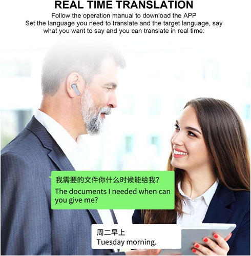 K30 Language Translator Earbuds - 144 Languages Online Voice Translator Device, Fingerprint Control, Bluetooth 5.3