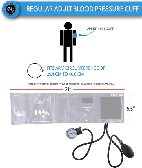EMI Purple Deluxe Professional Aneroid Sphygmomanometer Manual Blood Pressure Monitor Set